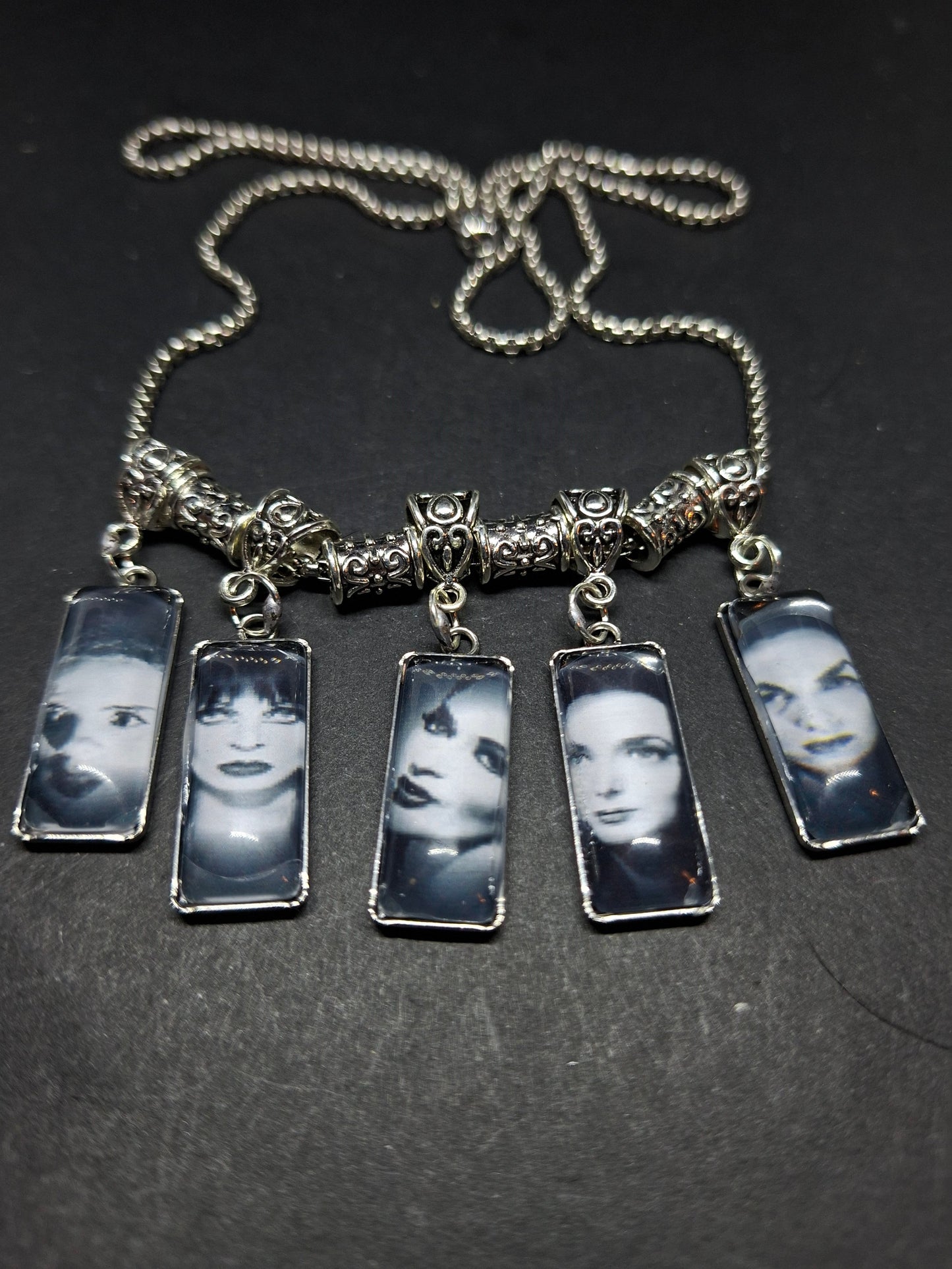 Oddity Curiosity goth gothic witchy Killstar "Gothic bride " Necklace with retangle images