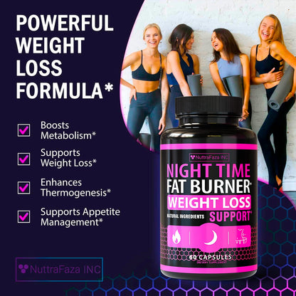 2 Pack Night Time Weight Loss Pills for Women – Made in USA | Fat Burners