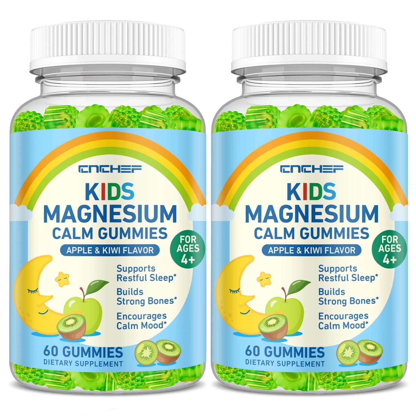 2PCS Center-Filled Magnesium Gummies 300MG – Sleep & Calm for Kids & Adults