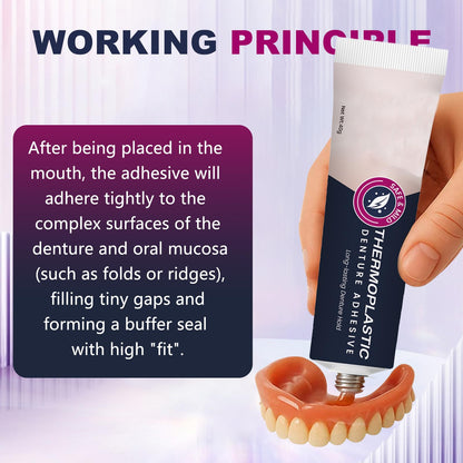 2PCS Thermoplastic Denture Adhesive – Ultra Max Hold for Fixed Dentures – Long-Lasting Maintenance