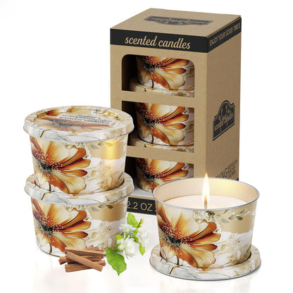 3-Pack Aromatherapy Candles Set – Jasmine, Musk & Sandalwood 2.2oz Each