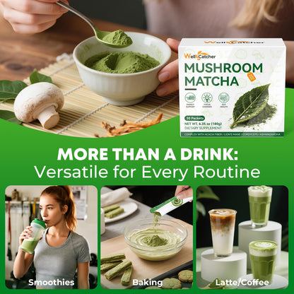 Mushroom Matcha Powder – Organic Ceremonial Grade with Lion’s Mane & Cordyceps