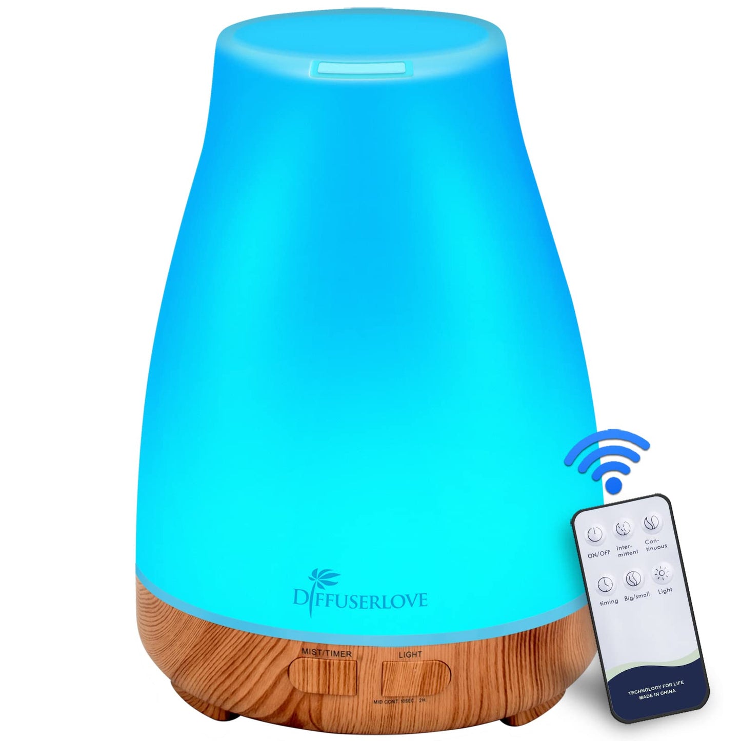 300ML Diffuser with Remote Control – Aromatherapy Diffuser with 7 Color LED Lights for Bedroom, Office, Yoga