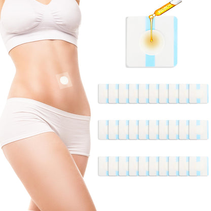 30Pcs Castor Oil Patches for Belly Button — Leak-Proof Self-Adhesive Castor Oil Pack Wrap | Organic Cotton Pads
