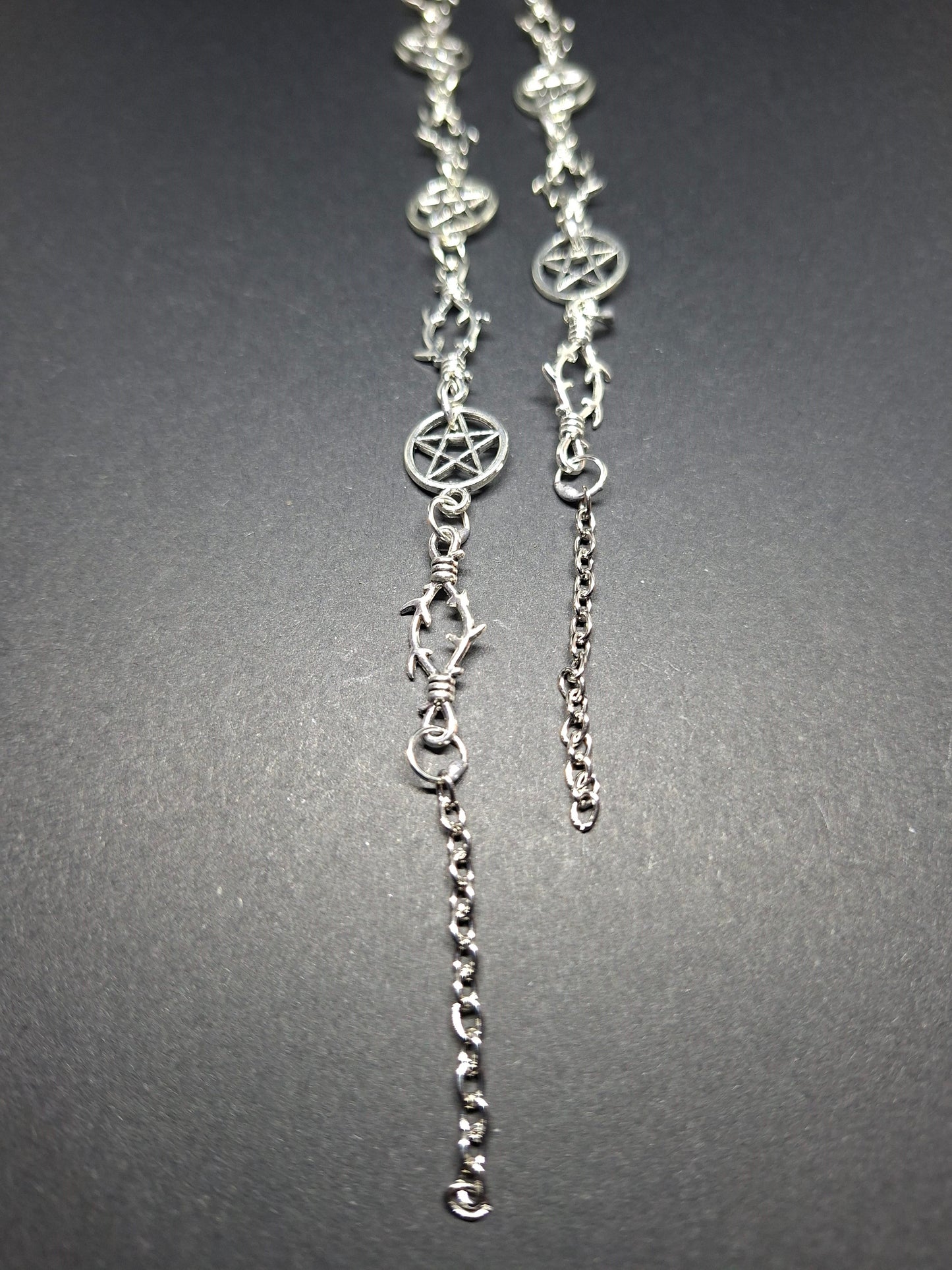 Bracelet , Pentagram and thorn detail , Occult / Ritual Jewelry :goth witch witchy