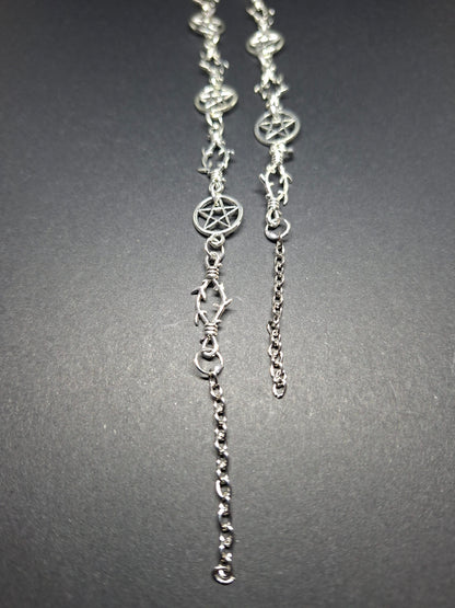 Bracelet , Pentagram and thorn detail , Occult / Ritual Jewelry :goth witch witchy