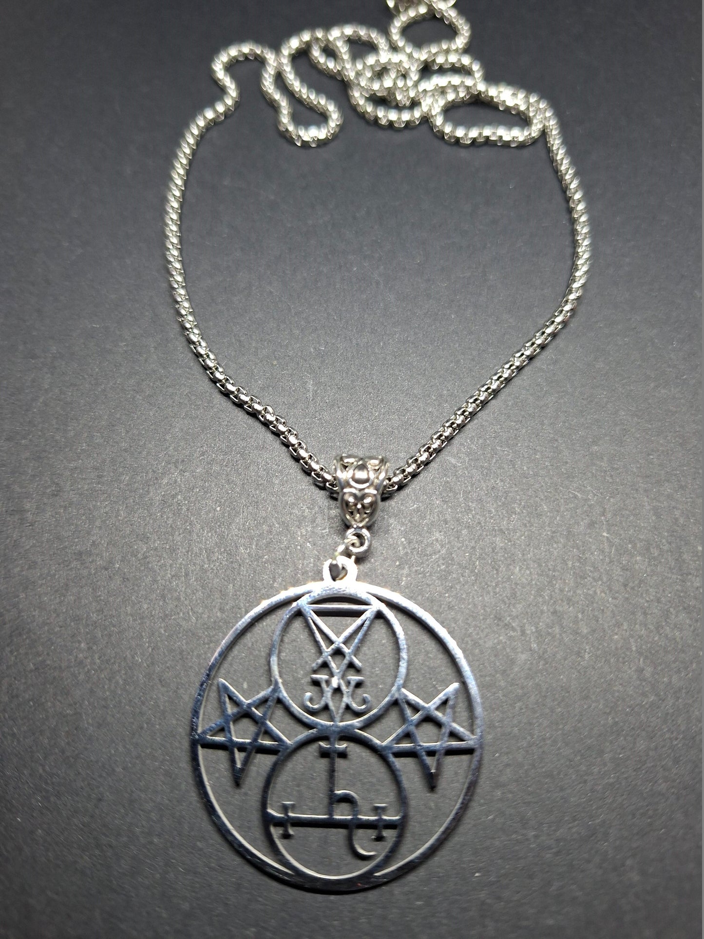 Sigil of Lucifer & Lilith Double Seal Pendant Necklace Occult Protection Amulet :Satanic Witchy