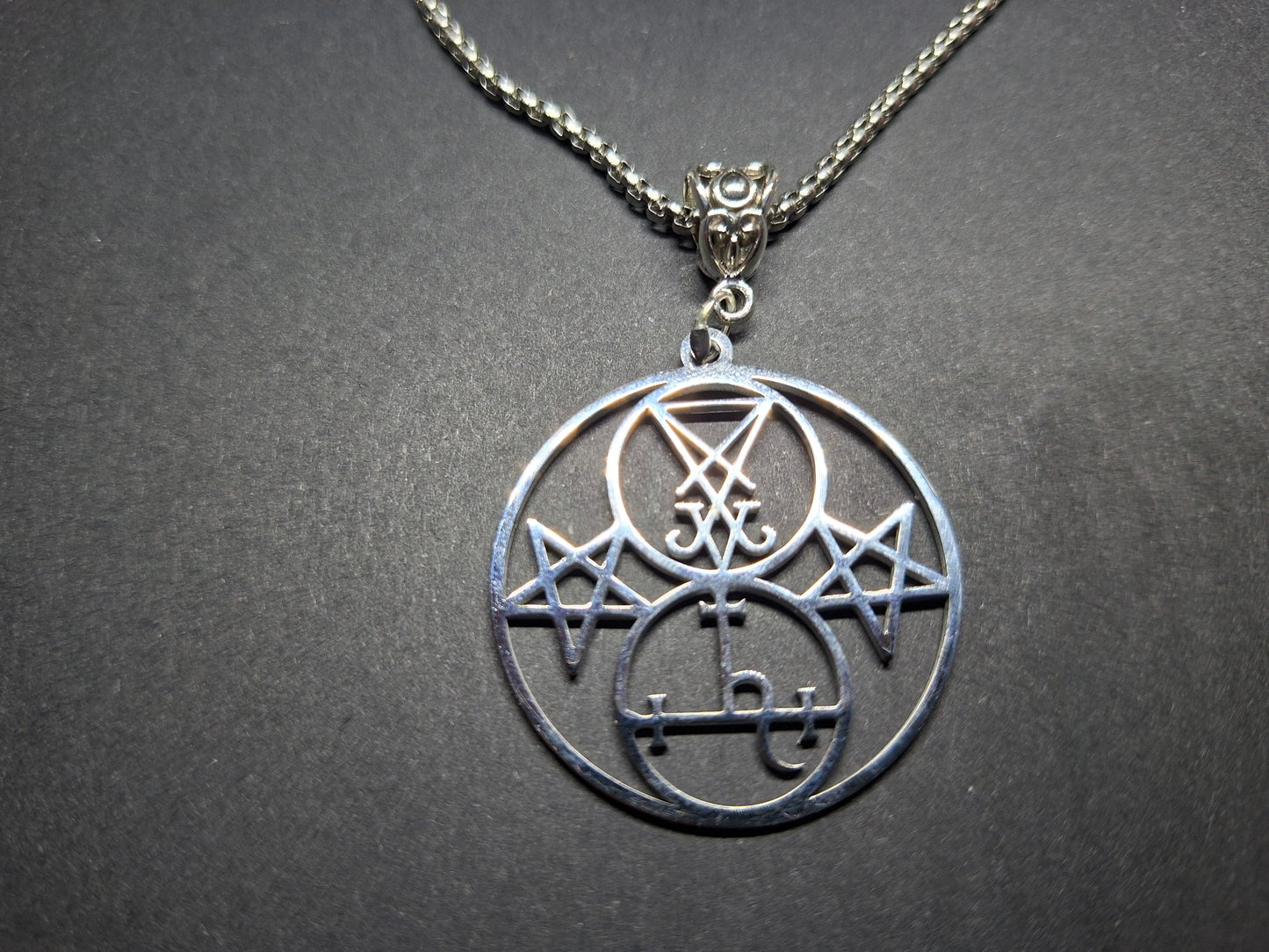 Sigil of Lucifer & Lilith Double Seal Pendant Necklace Occult Protection Amulet :Satanic Witchy