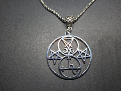 Sigil of Lucifer & Lilith Double Seal Pendant Necklace Occult Protection Amulet :Satanic Witchy