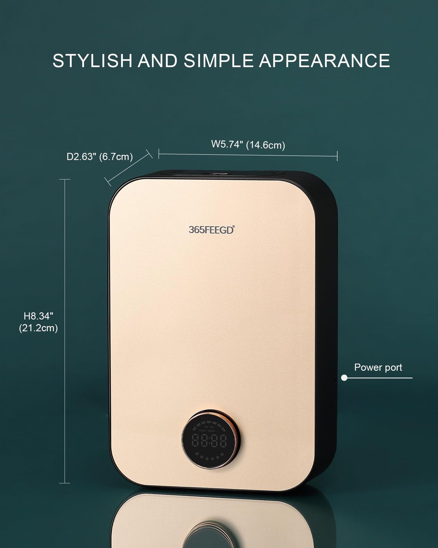 365FEEGD Home Diffuser 150ml – Bluetooth Control, 24/7 Customizable Settings (Black Gold)