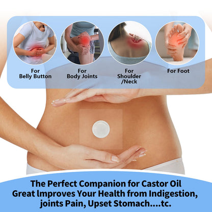 36PCS Castor Oil Patches - Transparent PU Belly Button Patch, Self-Adhesive & Leak-Proof
