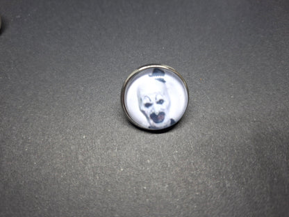 Set of 3 Pin badges inspired by "Art" the clown from Terrifier