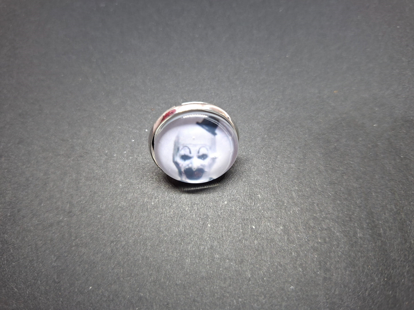 Round & Rectangle adjustable Rings inspired by "Art" the clown from Terrifier