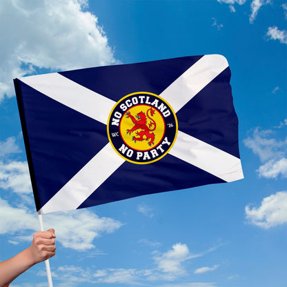 No Scotland No Party Flag with Sleeve - WC26 - 4 Sizes!