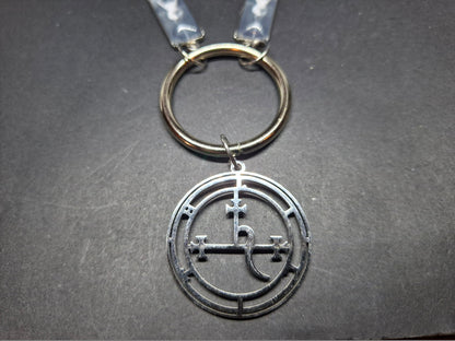 Goth Witchy Witch ,Succubus images and LARGE Stainless Steel Sigil of Lilith O ring necklace