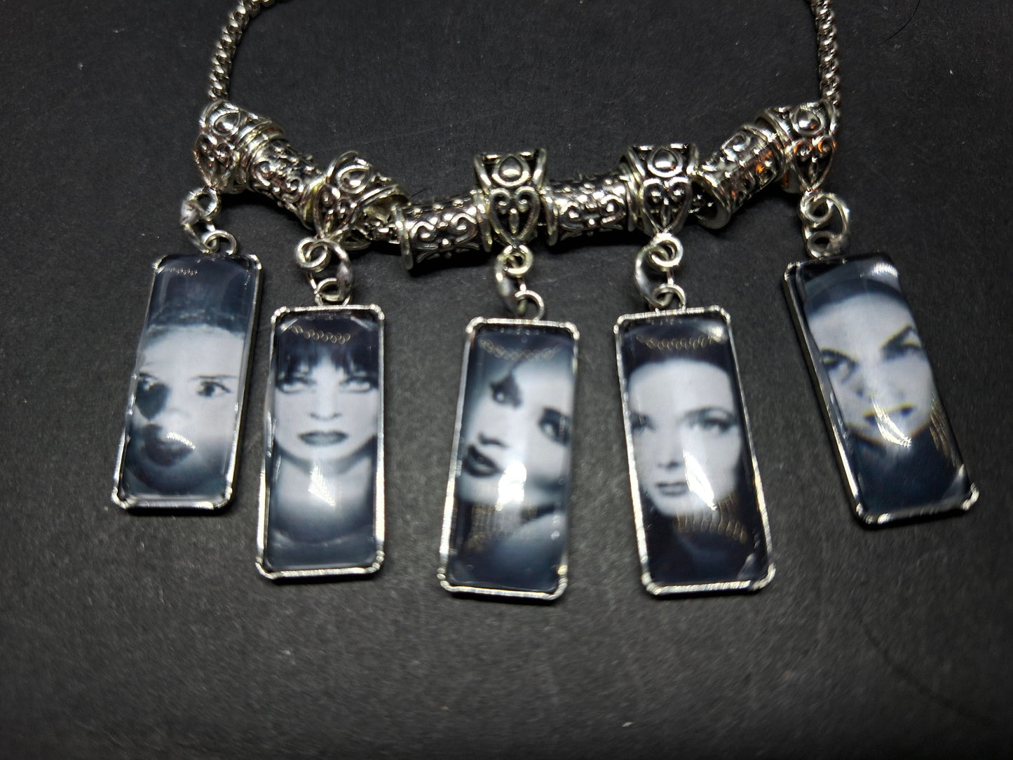 Oddity Curiosity goth gothic witchy Killstar "Gothic bride " Necklace with retangle images