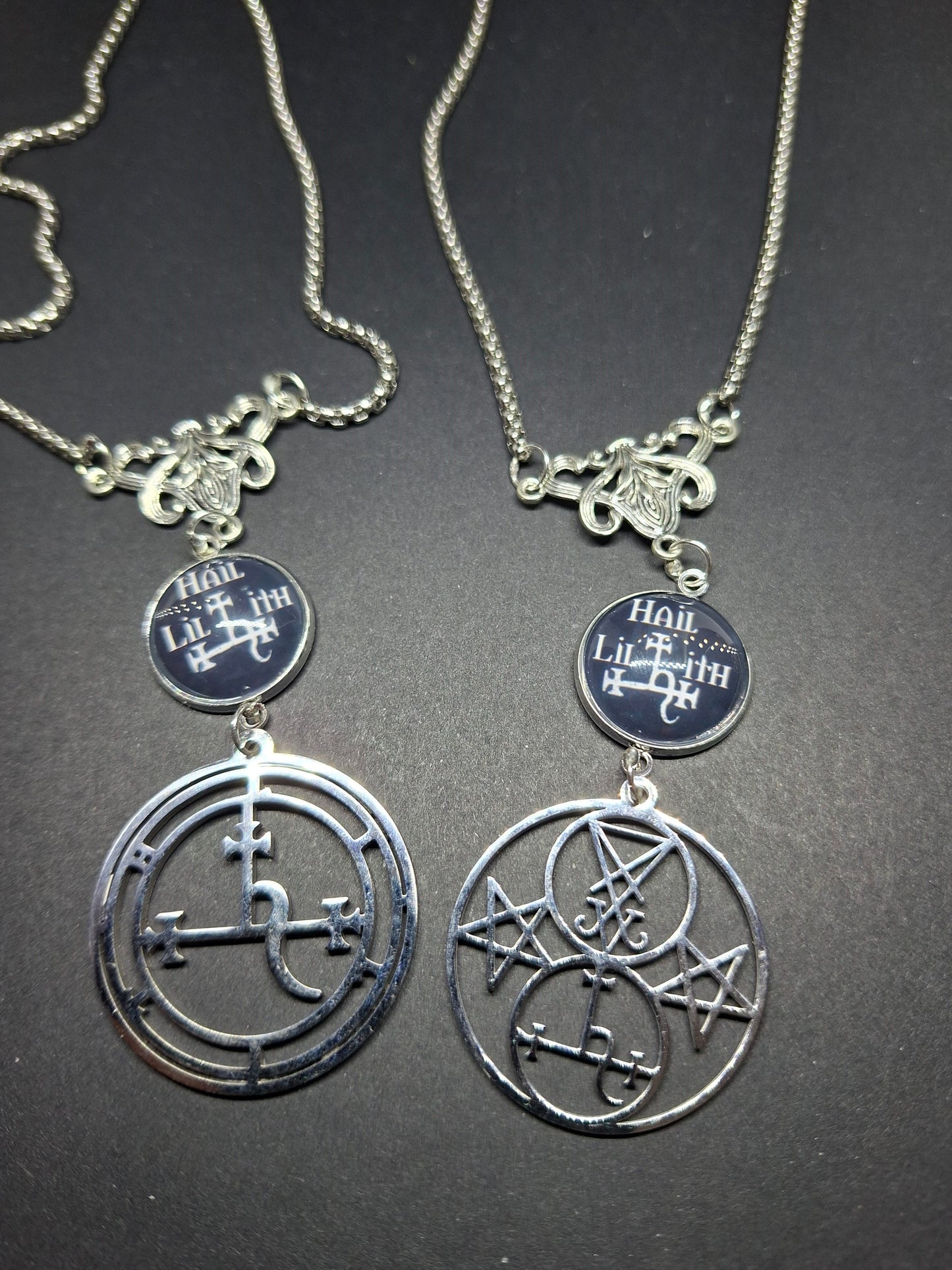 Nouveau style necklace with"Hail Lilith with sigil details :goth witchy killstar satanic
