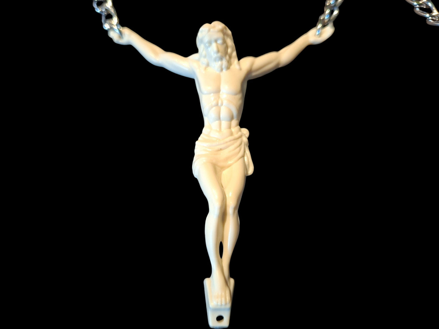 O ring and chain belt with 4 Christ's ,Gothic witchy Style