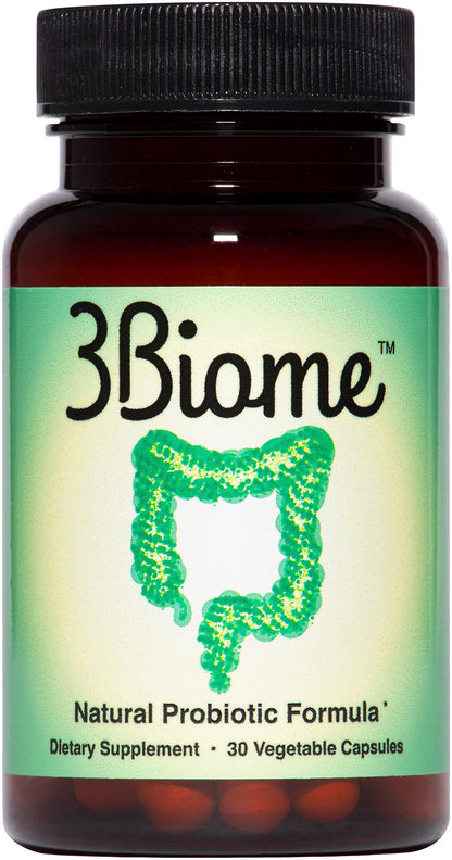 3Biome - Natural Probiotic Supplement - Non-GMO, Vegan, Gluten-Free | 30 Vegetable Capsules