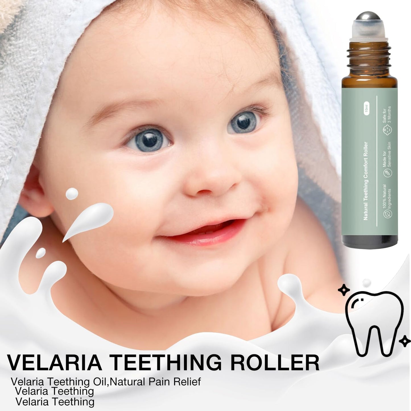 3Pcs Mama's Teether Teething Oil Roller - Natural Baby Teething Relief