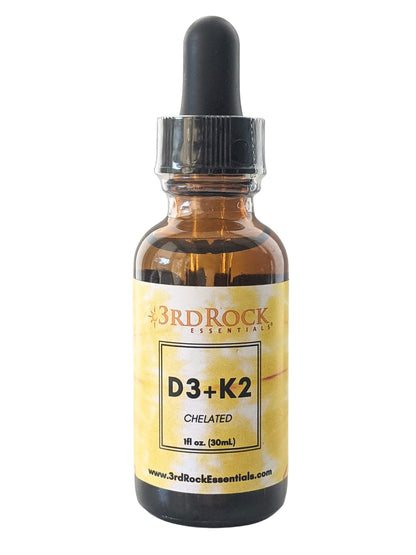 3rd Rock Essentials D3 K2 Liquid Drops – Chelated Vitamin D3 K2, Vegan, Gluten Free | 1 Fl Oz