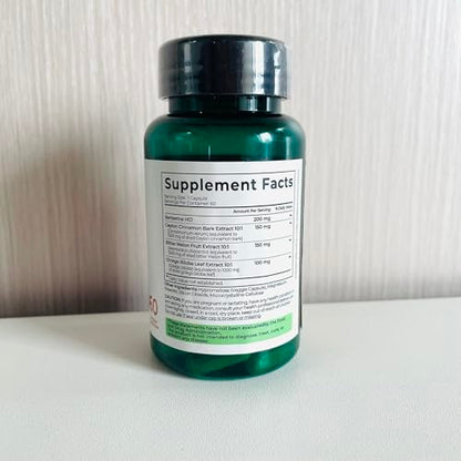 4-in-1 Golden Berberine with Cinnamon, Bitter Melon & Ginkgo | Immunity & Metabolic Health | Made in USA