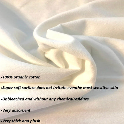 4 Small Organic Cotton Flannel Cloths for Castor Oil Pack Wrap - Reusable & Washable