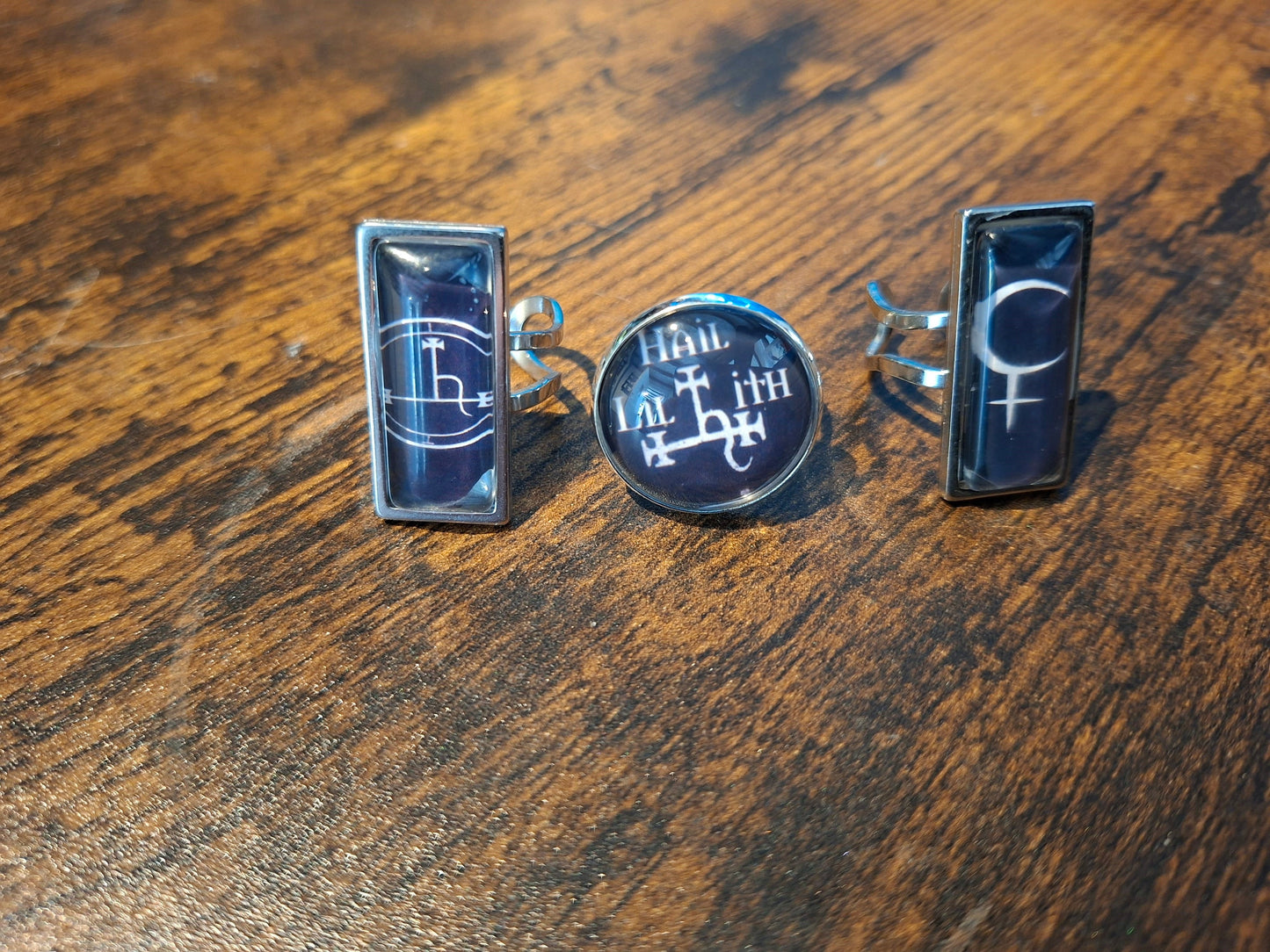 fully adjustable ring "Lilith" inspired set :Goth Gothic Witchy Occult Witch Ritual Jewelry