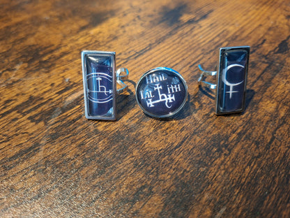 fully adjustable ring "Lilith" inspired set :Goth Gothic Witchy Occult Witch Ritual Jewelry