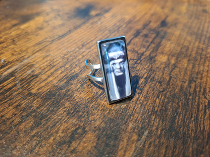 Rectangle adjustable Rings,aleister crowley thelema : occult goth witchy ritual jewelry
