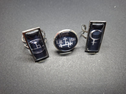 fully adjustable ring "Lilith" inspired set :Goth Gothic Witchy Occult Witch Ritual Jewelry