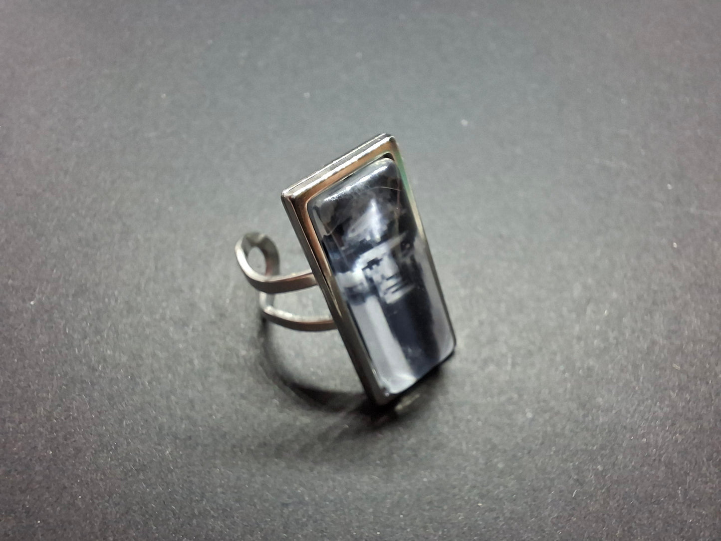 Rectangle adjustable Rings,aleister crowley thelema : occult goth witchy ritual jewelry