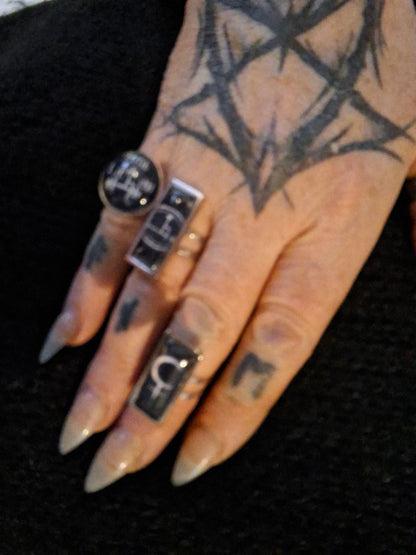 fully adjustable ring "Lilith" inspired set :Goth Gothic Witchy Occult Witch Ritual Jewelry