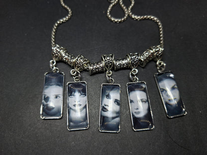 Oddity Curiosity goth gothic witchy Killstar "Gothic bride " Necklace with retangle images
