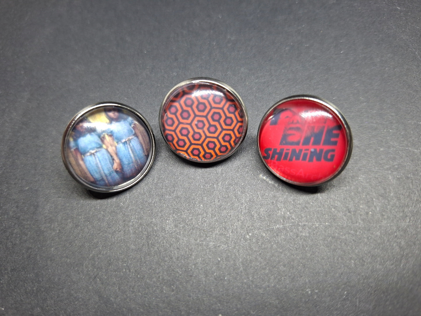 Set of 3 Snap Back Pin Badges "The Shinning" inspired