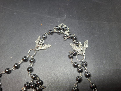 Goth Gothic Witchy Vampire "Bat Pentagram" romantic double layer rosary