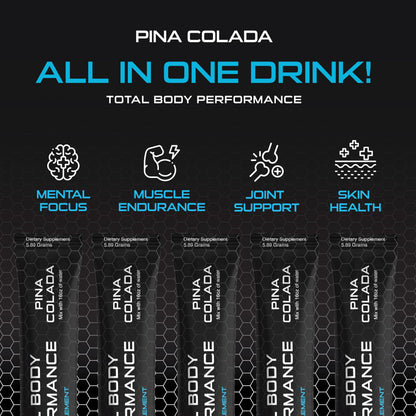 4D Pina Colada 25 Unit Box - Electrolytes, Aminos, Vitamins & Energy Powder Packets - Zero Calories & Sugars - Gluten Free, Non-GMO, Keto & Vegan Friendly
