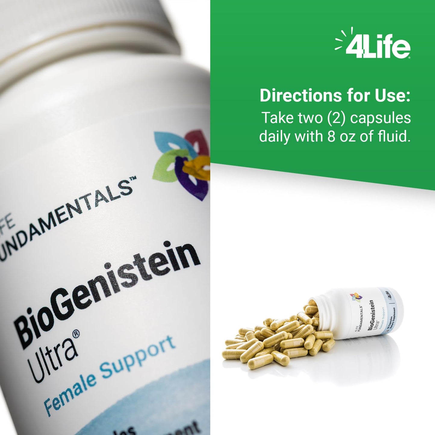 4Life BioGenistein Ultra: Hormonal Support with Soy Isoflavones & Black Cohosh – 60 Veggie Capsules