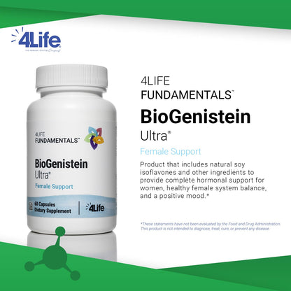 4Life BioGenistein Ultra: Hormonal Support with Soy Isoflavones & Black Cohosh – 60 Veggie Capsules