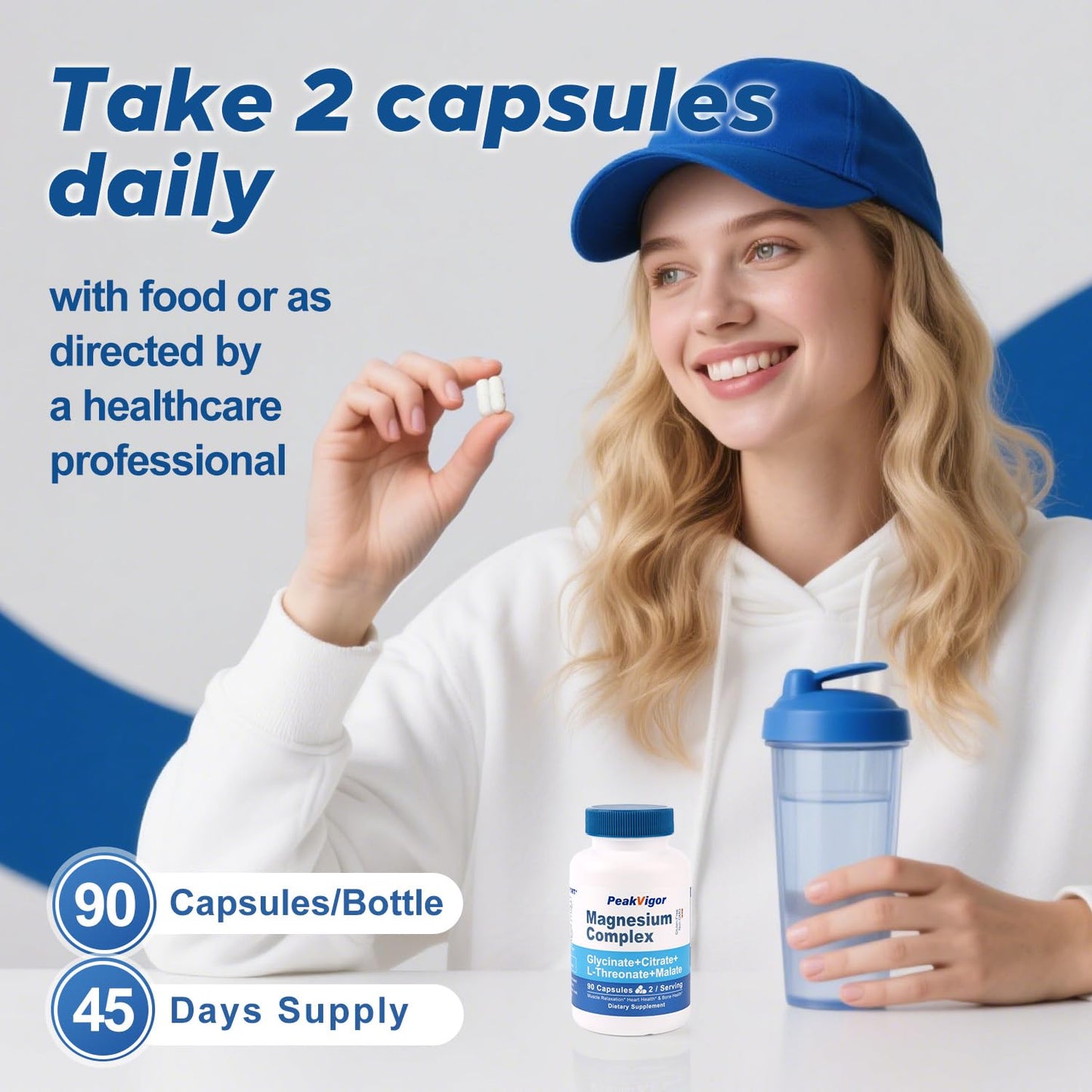5 in 1 Magnesium Complex 976mg | Glycinate, Citrate, Malate & L-Threonate + Vitamin B6 | Gluten-Free Vegan Capsules