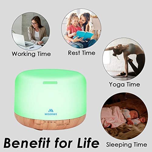 500ml Diffuser with Remote — Waterless Auto Shut Off, Timing Modes, 7-Color Lights