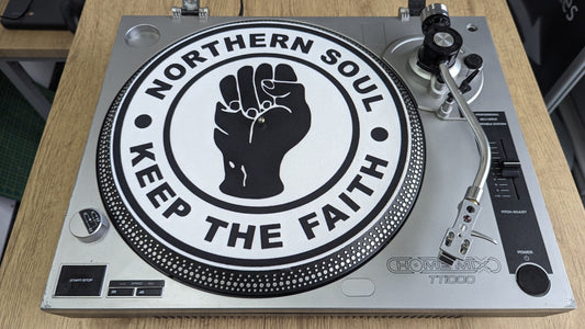 Northern Soul - Keep the Faith Slipmat - Classic black and white