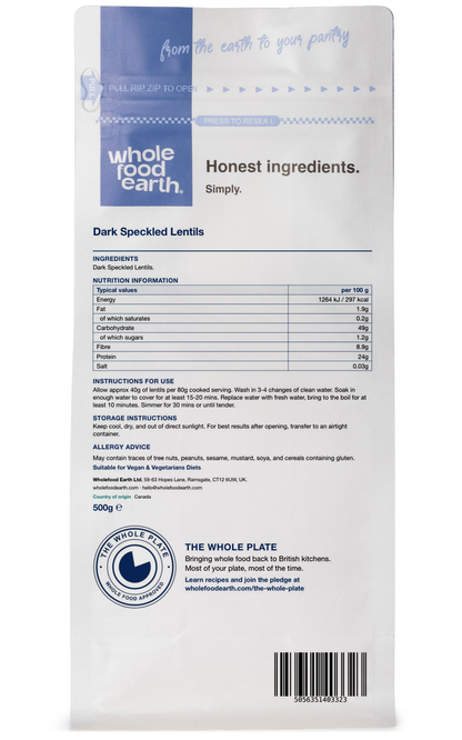 Dark Speckled Lentils
