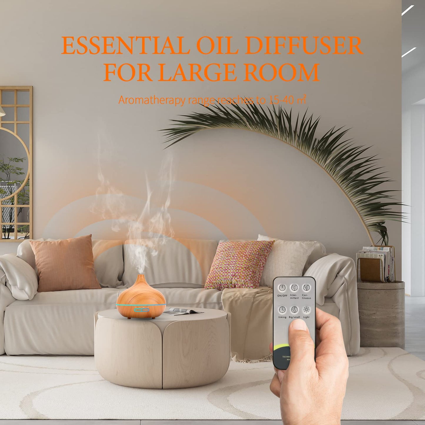 550 ml Aroma Diffuser with Essential Oils Set – Ultrasonic Diffuser with Remote, Auto Shut-Off for Office & Home