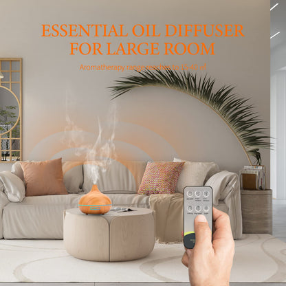 550 ml Aroma Diffuser with Essential Oils Set – Ultrasonic Diffuser with Remote, Auto Shut-Off for Office & Home