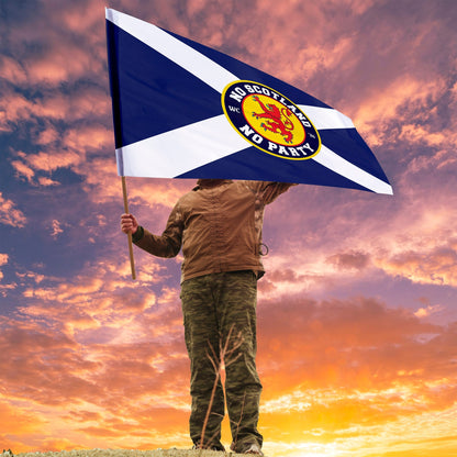 No Scotland No Party Flag with Sleeve - WC26 - 4 Sizes!