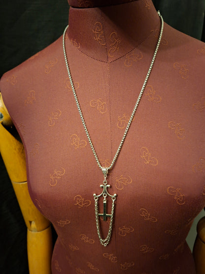 Goth Gothic Witchy witch witchcraft killstar Occult satanic "Inverted Crucifix" chandelier necklace