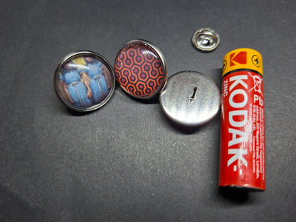 Set of 3 Snap Back Pin Badges "The Shinning" inspired