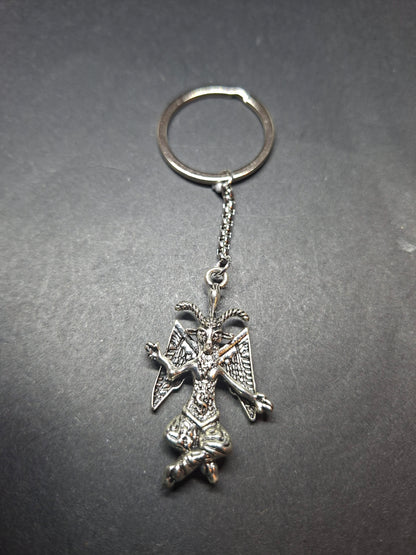 oddity curiosity goth gothic witchy killstar satanic Occult Baphomet or satanic trinity key ring