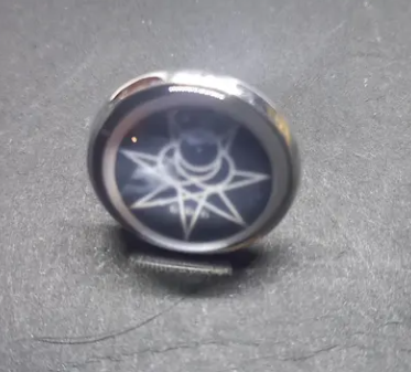Goth Gothic Witchy witch witchcraft Occult Aleister Crowley inspired "Thelema" fully adjustable rings set